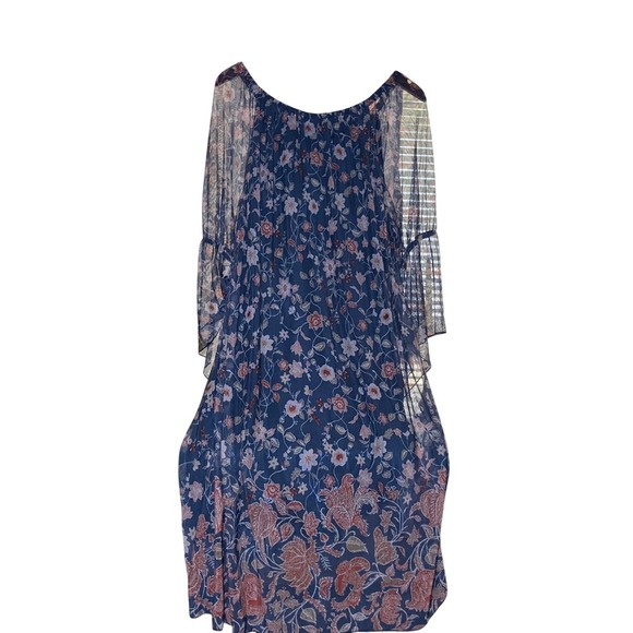 Tiffany & Grey 3X Dress Black Floral Swing Knee Length Plus Size - Picture 7 of 7